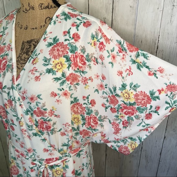1 State Floral Print Wrap Dress Size 16w - Picture 3 of 9